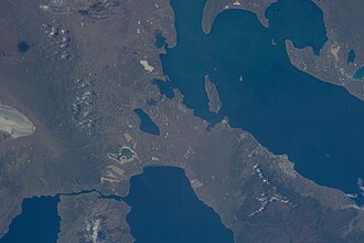 Fotografía satelital de la zona desde la misión ISS Expedition 39.