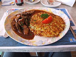 Leberli mit Rösti, hígado con rösti