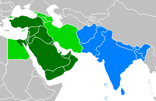 Representación cartográfica de las diversas delimitaciones de Oriente Medio