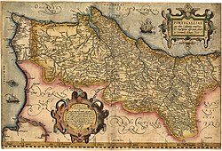 Mapa histórico del reino de Portugal del siglo XVI