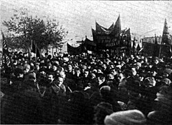Multitud en el funeral de Kropotkin