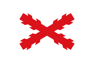 Cruz de Borgoña roja sobre paño blanco