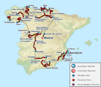Ciclista pedaleando en la Vuelta a España 2011