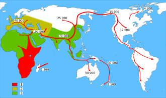 Mapa de migraciones humanas