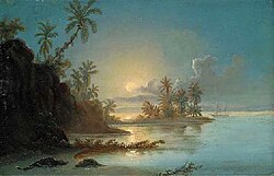 Pintura paisajística del río Orinoco realizada en el siglo XIX
