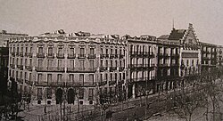 Fotografía histórica de la Manzana de la discordia en 1902