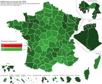 Cartel oficial y datos estadísticos del referéndum constitucional de Francia de 1958