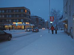Calle principal en invierno