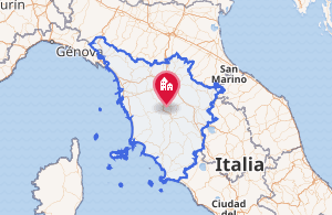 Mapa de la región de la Toscana en Italia
