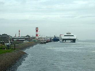 Terminal de los ferries de Stena Line en el Nieuwe Waterweg en Hoek van Holland