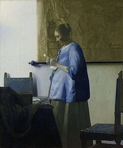 La muchacha de azul leyendo una carta de Johannes Vermeer