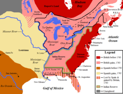 Reparto de Luisiana y Canadá en 1763