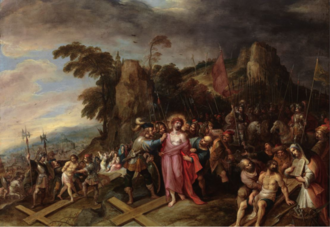 Jesús despojado de sus vestiduras, óleo sobre cobre