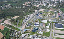 Vista aérea del autódromo moderno Sachsenring