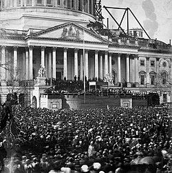 Acto de investidura de Abraham Lincoln en marzo de 1861