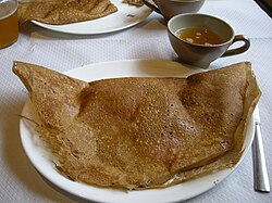 Galette acompañada de sidra
