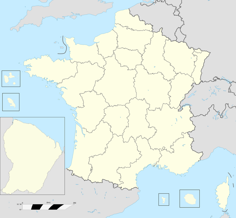 Mapa de las regiones de Francia vigentes hasta 2015