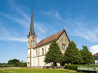 Iglesia católica Saint-Etienne, propiedad cultural de importancia regional en Bottens