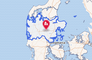 Mapa de la localización de la región de Jutlandia Central