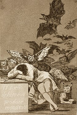 Estampa de Los Caprichos de Francisco de Goya