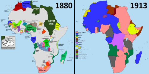 Mapa histórico de la partición de África