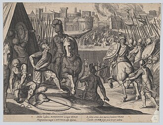 Grabado de Cornelis Boel sobre el Saco de Roma