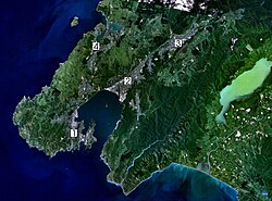 Vista satelital de la región de Wellington