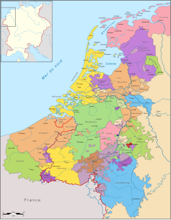 Mapa histórico de la diócesis de Utrecht