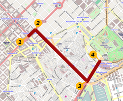 Mapa del recorrido de la manifestación