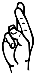 Alfabeto manual de la lengua de signos para la letra R
