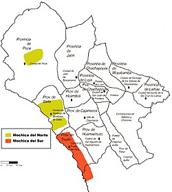 Mapa histórico del Obispado de Trujillo y la cultura Mochica del sur