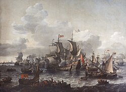 Combate naval entre la flota española y las embarcaciones rebeldes