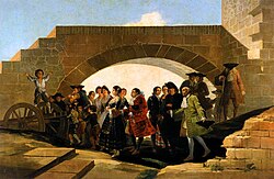 Pintura histórica con temática campestre