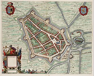 Mapa histórico de la región de Güeldres del siglo XVII