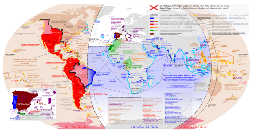 Mapa diacrónico del Imperio Español