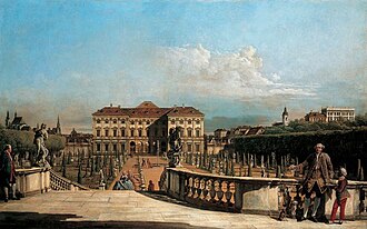 Vista del Palacio Garten de Viena pintada por Bellotto