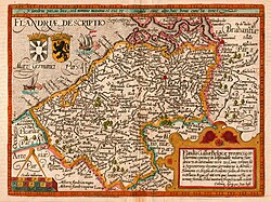 Mapa histórico del condado de Flandes de 1609