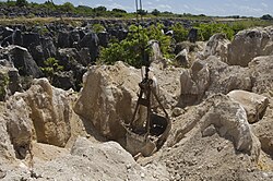 Zona de extracción minera de roca fosfórica.