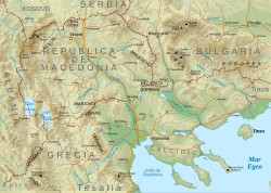 Mapa moderno de la región de Macedonia