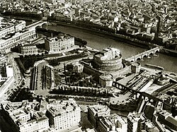 Fotografía aérea histórica del Castillo Sant'Angelo