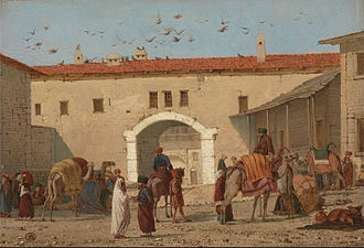 El caravasar de Mylasa pintado por Richard Dadd en 1845