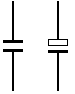 Representación gráfica de varios tipos de condensadores