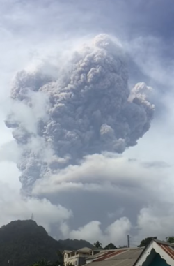 Erupción del volcán La Soufrière