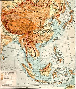 Mapa histórico de 1903 que representa la región considerada tradicionalmente como el Extremo Oriente.