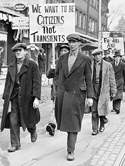 Marcha de desempleados en 1930