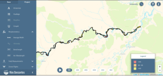 Dinámica del cauce del río Marañón entre 1987 y 2017