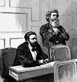 August Bebel y Friedrich Wilhelm Fritzsche en el Reichstag