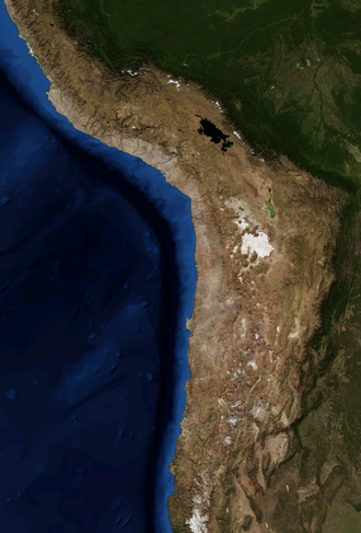 Mapa satelital y de ubicación general del desierto de Atacama