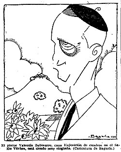 Caricatura de Valentín de Zubiaurre por Bagaría