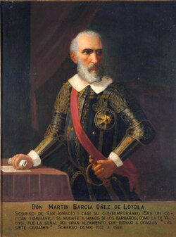 Óleo de 1874 atribuido a Pedro León Carmona que retrata al gobernador Martín García Óñez de Loyola